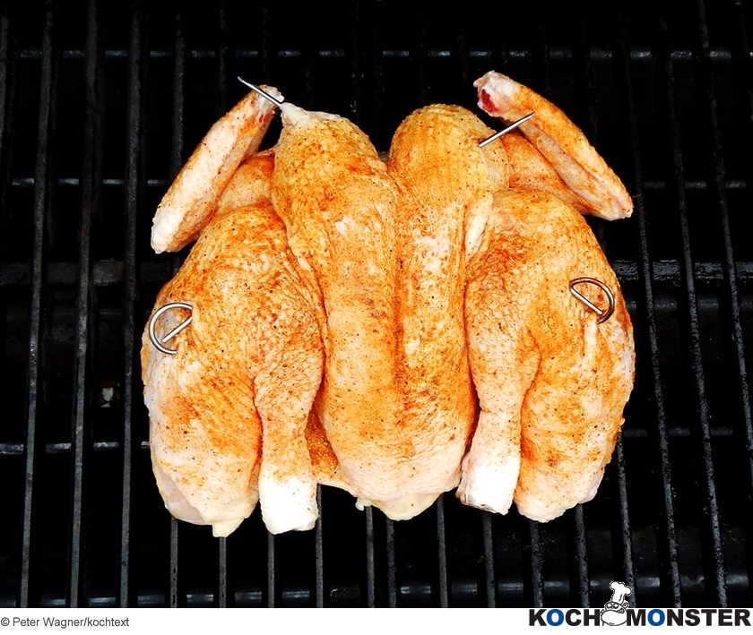 Spatchcock Chicken mit Grillkartoffeln  