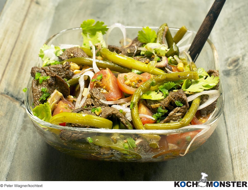 Schlangenbohnensalat
Foto (c) Peter Wagner/kochtext
(stark reduzierte Bildqualität) Schlangenbohnensalat